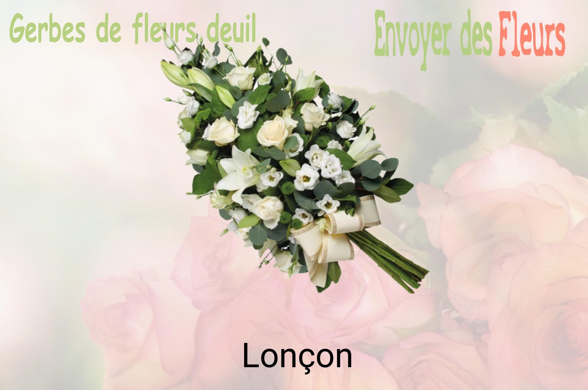 Gerbe de fleurs de deuil livrée à Lonçon